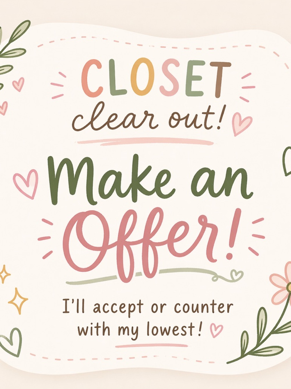 Closet Clear Out – Make an Offer! 💕